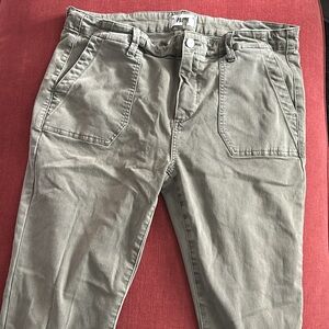 Paige khaki green Mayslie cropped joggers pants